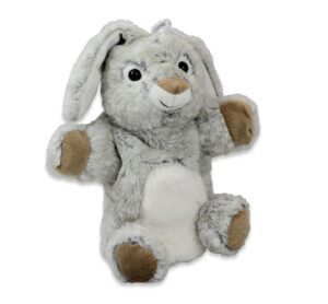 Stofftier Handpuppe Hase grau Kuscheltier - Kaninchen Plüschtier Häschen - Plüschtier - Schmusetier - Super Soft Plüsch