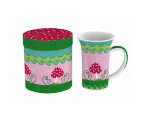 Vabene Design Coffee Pot Fliegenpilz - rosa - Porzellanbecher mit Geschenkbox