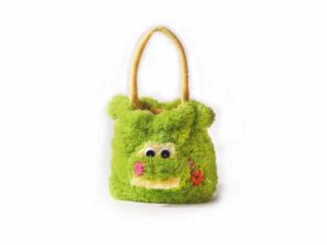 Plüsch Frosch Kindergartenbeutel - Kuscheltasche Freaky Frosch 17x17cm, schadstofffreies Material