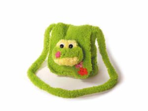 Kindergartentasche Freaky Frosch 23 x 20 cm - Kuscheltasche aus schadstofffreiem Material