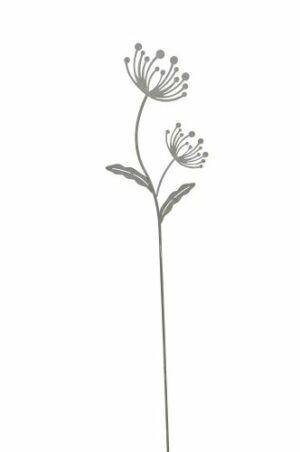 Gartenstecker Blüten am Stab - Vintage Beetstecker Blume Doldenblütler
