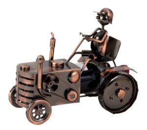 Weinflaschenhalter Traktor Skulptur Treckerfahrer Flaschenständer