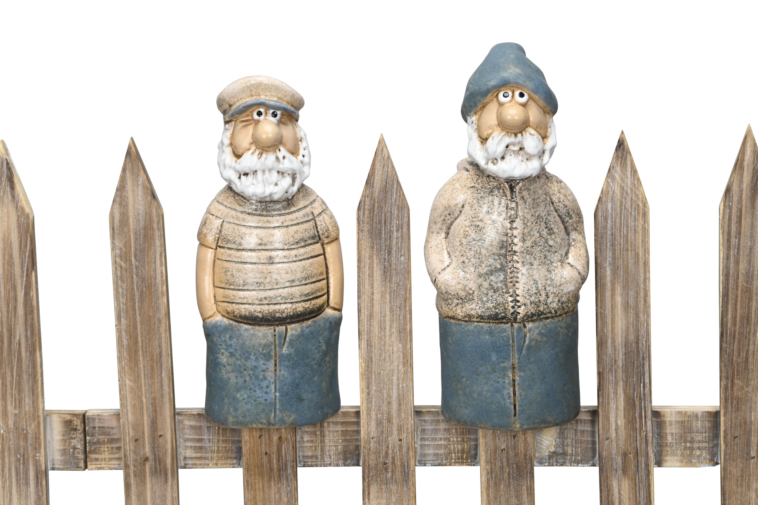 Zaunfigur Seemann, maritime Gartenkeramik Seefahrer Zaunhocker Matrose