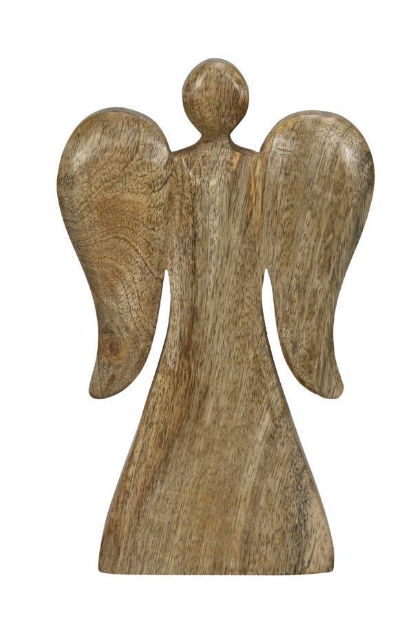 Mangoholz Engel Figur - moderne Holz Engelsfigur - Schutzengel Skulptur - Weihnachtsengel