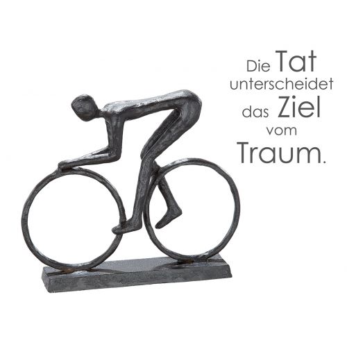 Fahrrad Skulptur Racer - Eisen Design Radfahrer Skulptur mit Zitatanhänger