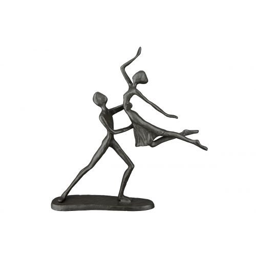 Tanz Skulptur Mini Design Dekofigur Tanzpaar aus Eisen - brüniert - "Tanzen ist träumen mit den Beinen" ._467581_1_162_4