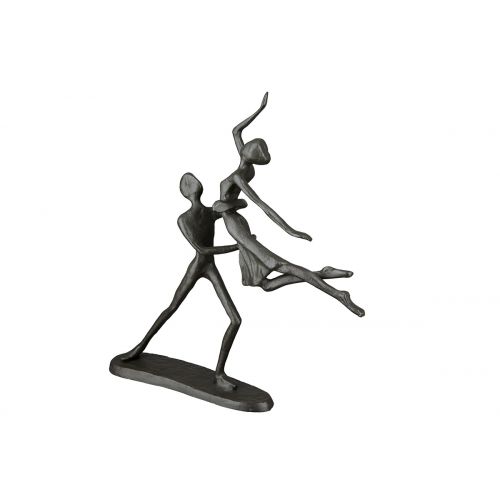 Tanz Skulptur Mini Design Dekofigur Tanzpaar aus Eisen - brüniert - "Tanzen ist träumen mit den Beinen" .67581_2_162_4