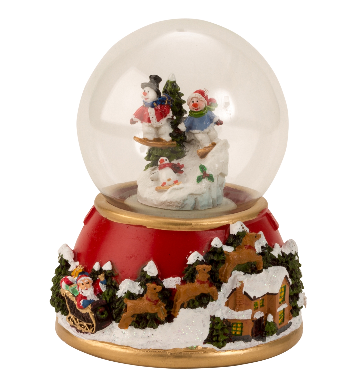 WeihnachtsSchneekugel Schneemann mit Melodie u. Licht Traumkugel