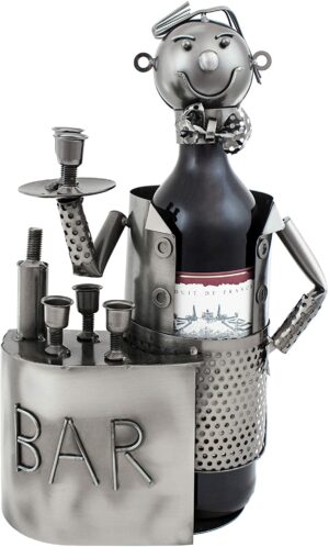 Bar Weinflaschenhalter Barkeeper Skulptur Flaschenständer aus Metall