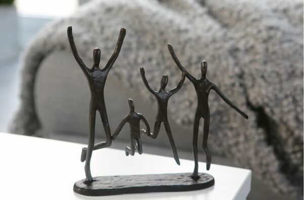 Jumping - Design Skulptur Familie aus Eisen, brüniert - Outdoor geeignet - wetterfest - bruchfest