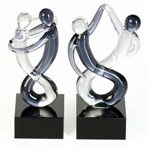 Glas Mini Skulptur Tanzpaar Rumba - Casablanca Tänzer Deko Figuren in edler Geschenkbox