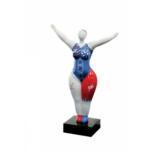 Dicke Frau Skulptur Nana Caribbean Ballerina mit Piraten Look auf Mamor Sockel