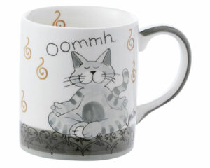 Mila Oommh Pure Yoga Katze Becher 280 ml - Tasse - Henkelbecher - Keramik