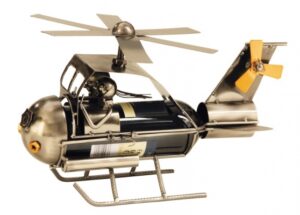 Flaschenhalter Hubschrauber Skulptur Helikopter Weinflaschenhalter aus Metall