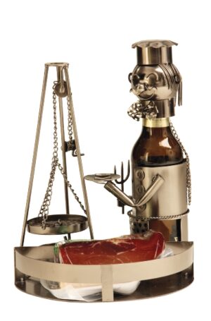 Bier-Flaschenhalter Schwenker mit Tablett - Mann am saarländischem Schwenker-Grill - Grillmeister Flaschenhalter "Saarl.Schwenker"