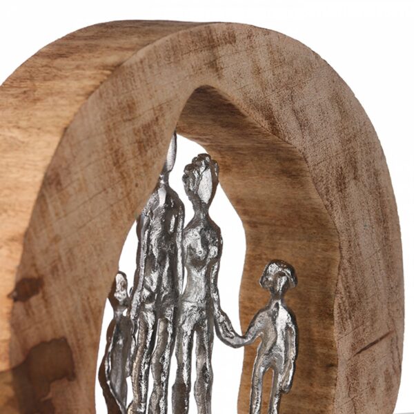 Mangolholz Skulptur Familie - We are Family Dekoobjekt mit Zitatanhänger