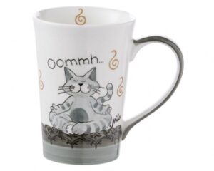 Mila Oommh Pure Yoga Katze Teebecher - 350 ml - Tasse - Henkelbecher - Keramik