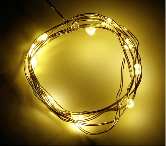Mini LED-Lichterkette mit Draht Batteriebetrieb 10 Lichter 120cm