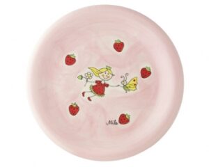 Mila Teller Erdbeer Fee Geschirr – Keramik Kinderteller Erdbeerfee Durchmesser 22 cm