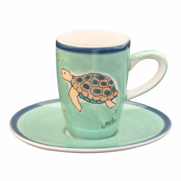 Mila Ocean Love - Schildkröte Espresso-Set Mila Espresso Tasse mit Untertasse 