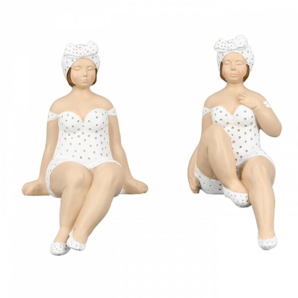 Badedame Kantenhocker Becky - Dekofigur dicke Dame - Nostalgie Badefigur Molly