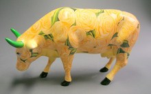 CowParade Yellow Rose of Texas - gelbe Rosen Kuh