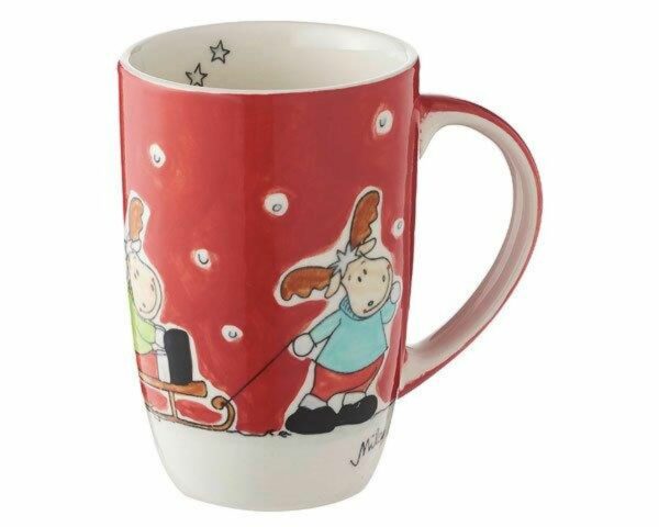 Mila Elch Familie Designbecher 230 ml - Keramik Weihnachtsbecher