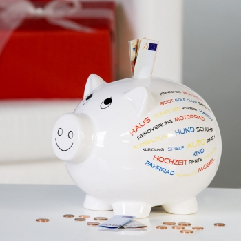 Großes Sparschwein XXL Spardose für Geldgeschenk Wishes