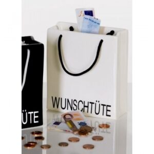 Casablanca Spardose Wunschtüte weiß aus Porzellan