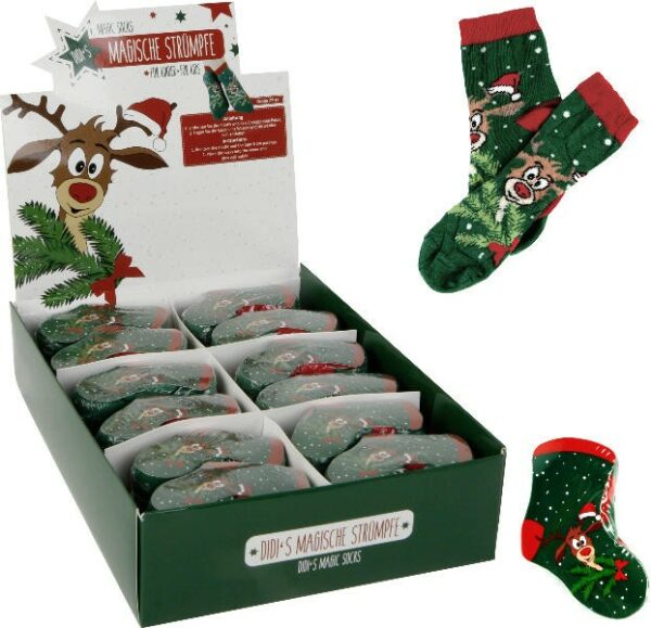 Magische Socken Elch Didi - Zauber Weihnachtstrümpfe Rentier Gr. 27-34