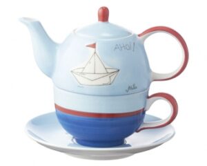 Mila Ahoi Tea for one - maritime Teekanne + Tasse mit Untertasser