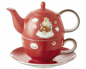 Mila Himmelsbote auf Wolke 7 Tea for one - Teekanne 0,4 L mit Tasse und Untertasse + Geschenkverpackung - Keramik