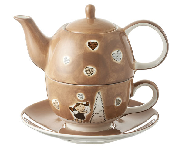 Mila Fienchen Tea for one - Teekanne 0,4 L mit Tasse und Untertasse