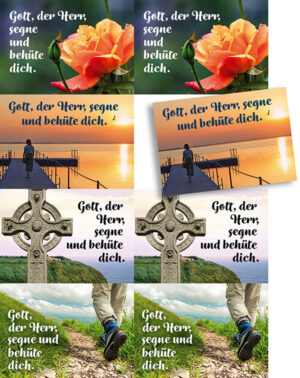 Segen Aufkleber-Postkarte "Gott segne dich" Geschenkaufkleber (8 Stück)