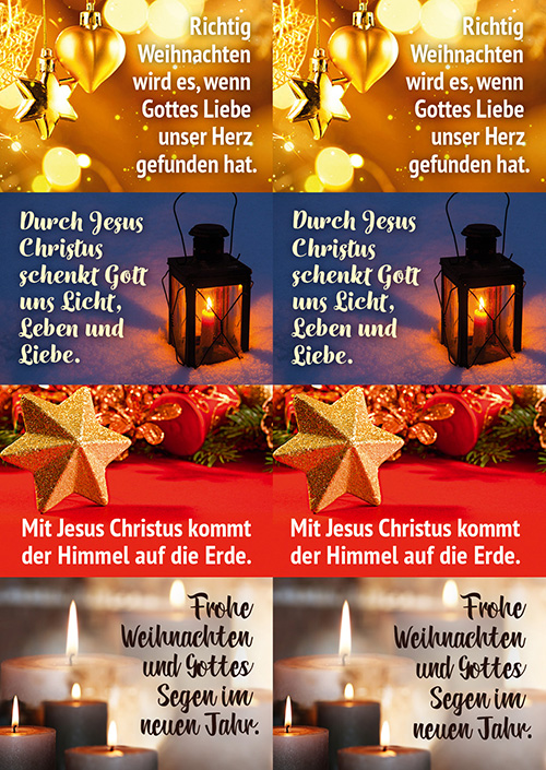 Frohe Weihnachten Aufkleber-Postkarte - Weihnachtliche Aufkleber