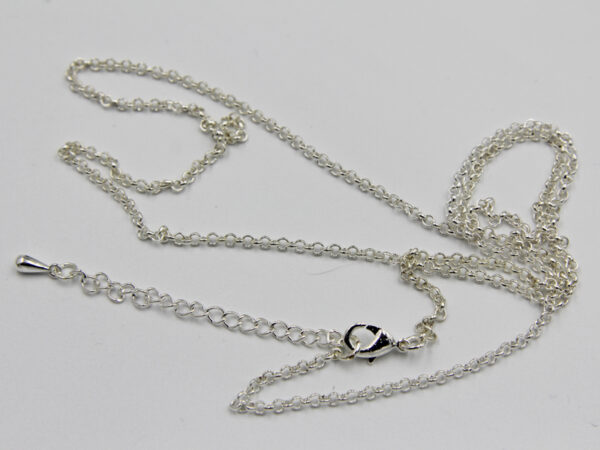 Basic Kette silber 75 cm - versilberte Kette mit Verlängerungskettchen details