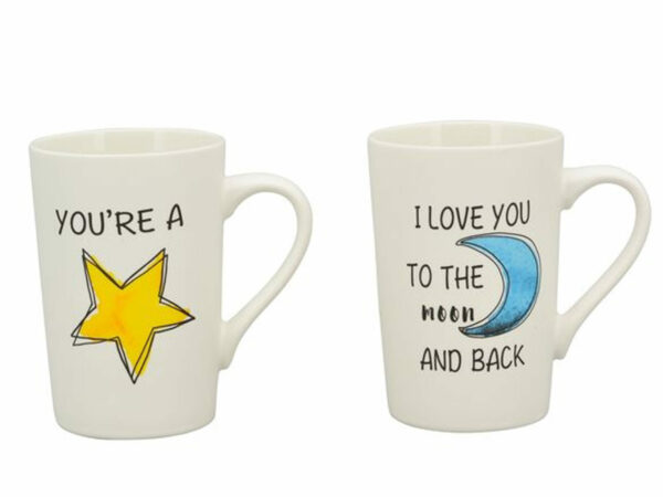 Becher Liebesspruch - Porzellan - You´re a star Becher I love you to the moon and back 233008_s