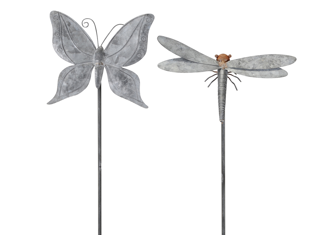 50 x Garten Gartenstecker Blumentopfstecker Schmetterlinge/Libelle Form 12cm 