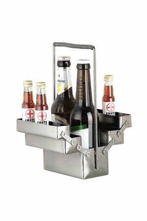 Bier Flaschenhalter Werkzeugkasten Metall Skulptur
