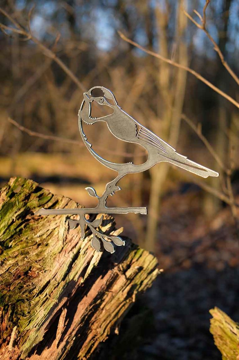 Metall-Eule Als Gartendekoration – 32 Cm Hohe Vogel-Skulptur Aus Stahl Für Outdoor & Indoor