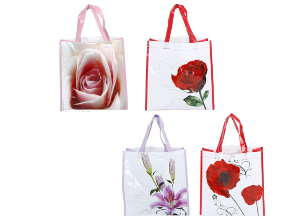 Blumen Mehrweg Einkaufstasche oder Geschenktasche – Shoppingtasche Blumenmotiv Geschenktüte 436738