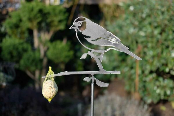 Buchfink Gartendekoration Metall Vogel Stecker - Baumstecker Glücksvogel Gartenstecker