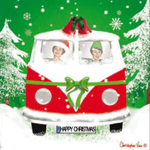Bulli Weihnachtskarte VW Bus - Klappkarte mit Umschlag