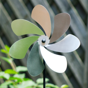 Edelstahl Windrad Blume silber Orbit Windspiel Made i Germany