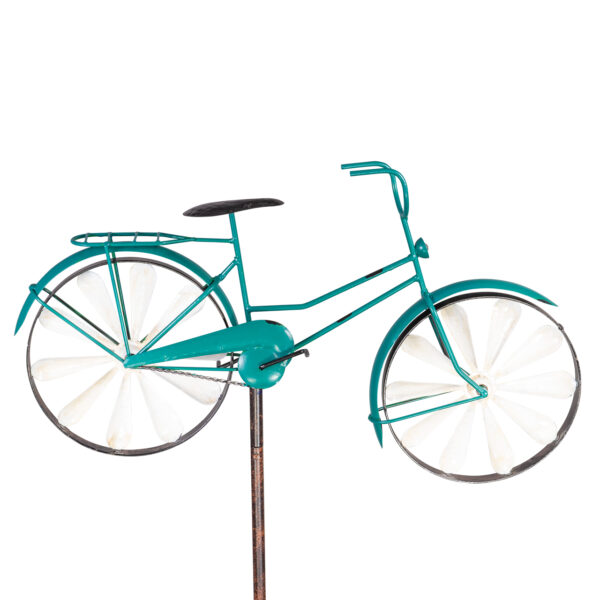 Windspiel Damenrad - Gartendeko Windrad Fahrrad Gartenstecker Bicycle TURQUOISE