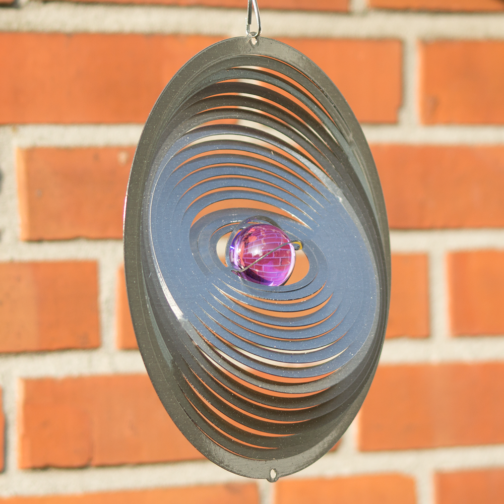 windspiele aus metall edelstahl, strudel 200 - orbit mobile spirale ringe edelstahl hochglanz poliert, Design ideen