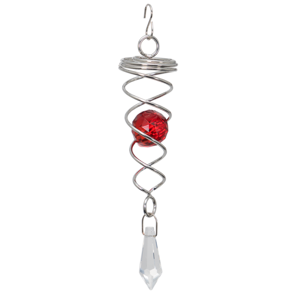 LITTLE CRYSTAL TWISTER red - magische Kugel Spirale - Mobile - Windspiel - Indoor - Outdoor