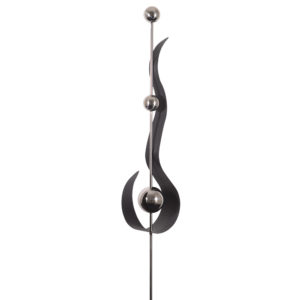 Design Edelstahl Gartenstecker Schiefer Flamme L - Edelstahlstehle MIRROR 3K