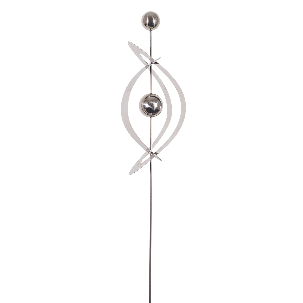 Design Edelstahl Gartenstecker Doppelbogen - Edelstahlstehle MIRROR 2K