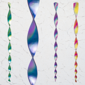 Windspiel Acrylglas Pirouetten Perlmutt Mix Colour (4 Stck.) - wetterfest und lichtreflektierend inkl. Aufhängung